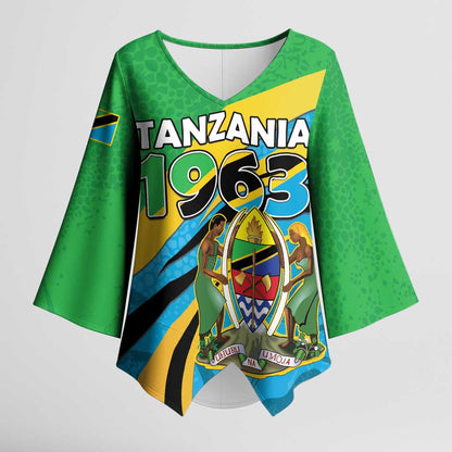 Personalized Tanzania 1963 Kimono Sleeve Blouse Happy Independence Day