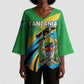 Personalized Tanzania 1963 Kimono Sleeve Blouse Happy Independence Day