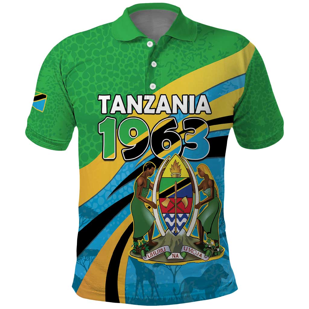 Personalized Tanzania Uhuru Day Polo Shirt Coat Of Arms - Sports Style - African Pride