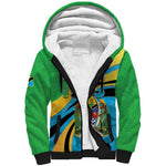 Personalized Tanzania Uhuru Day Sherpa Hoodie Coat Of Arms - Sports Style - African Pride
