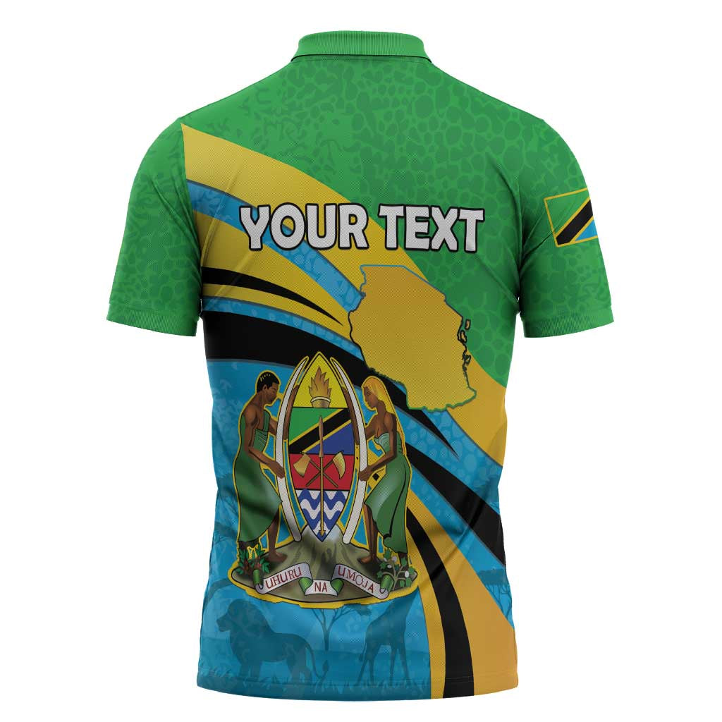 Personalized Tanzania 1963 Zipper Polo Shirt Happy Independence Day