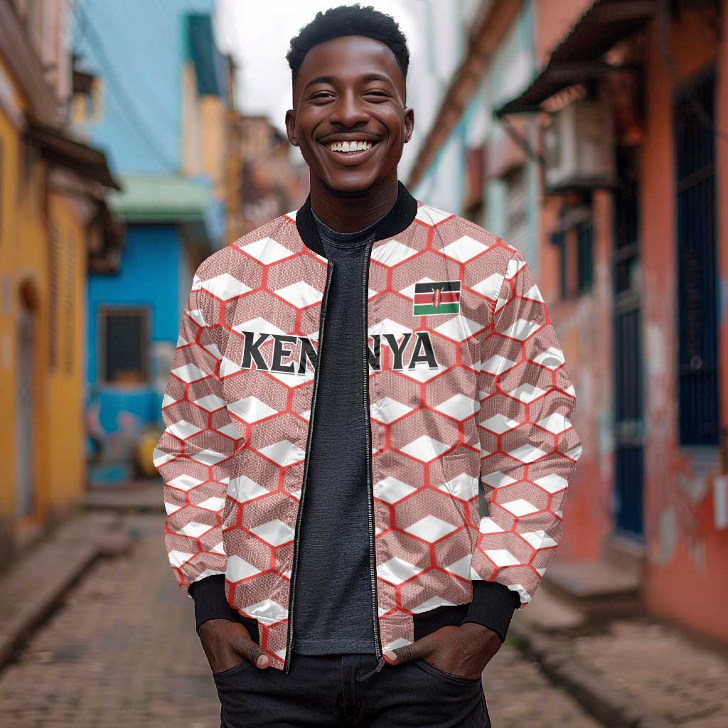 Personalized Kenya Athletics Bomber Jacket White Jersey - African Pride