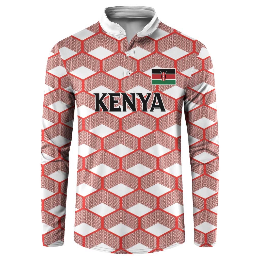 Personalized Kenya Athletics White Jersey Button Sweatshirt