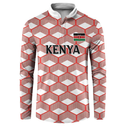Personalized Kenya Athletics White Jersey Button Sweatshirt