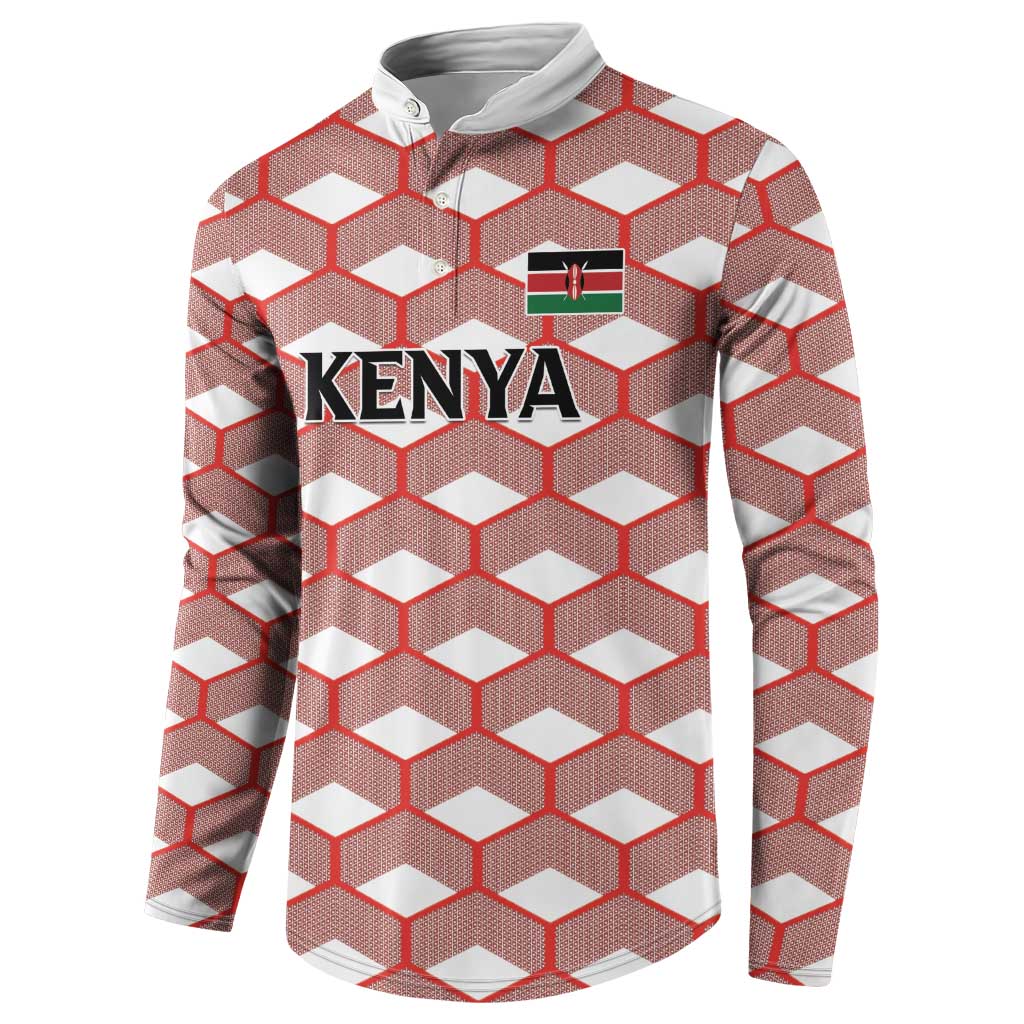 Personalized Kenya Athletics White Jersey Button Sweatshirt