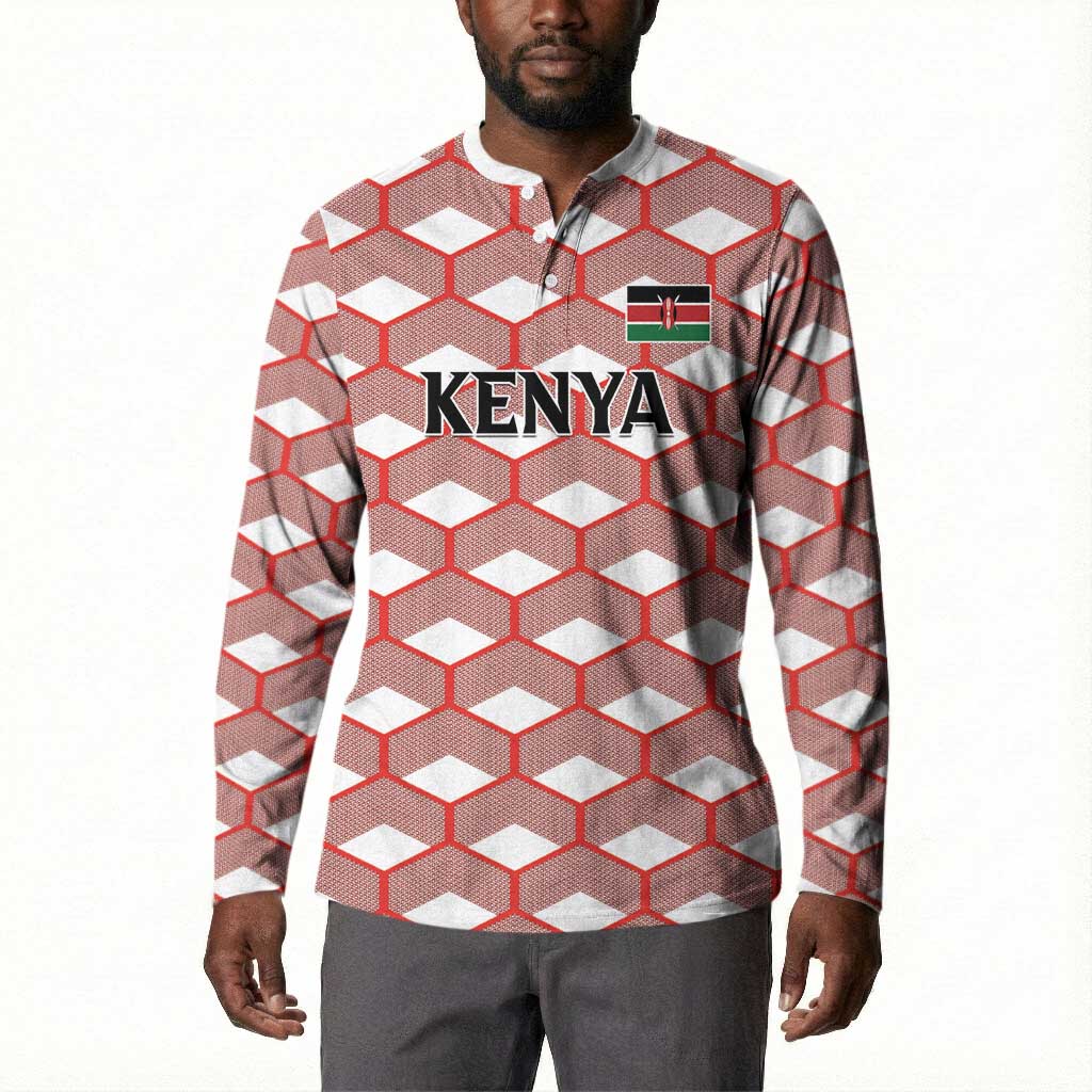 Personalized Kenya Athletics White Jersey Button Sweatshirt