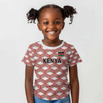 Personalized Kenya Athletics Kid T shirt White Jersey - African Pride