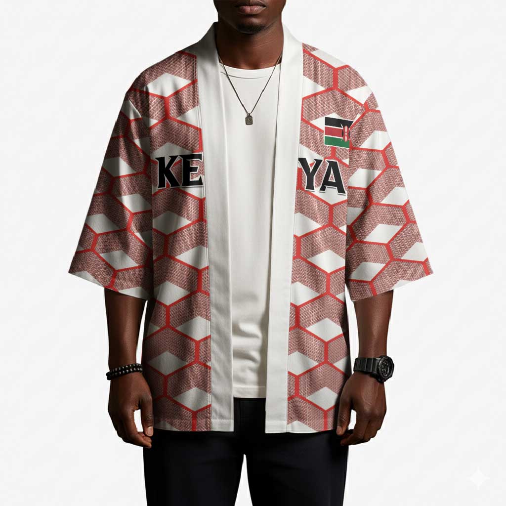 Personalized Kenya Athletics White Jersey Kimono