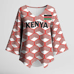 Personalized Kenya Athletics White Jersey Kimono Sleeve Blouse