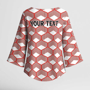 Personalized Kenya Athletics White Jersey Kimono Sleeve Blouse