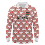 Personalized Kenya Athletics Long Sleeve Polo Shirt White Jersey - African Pride