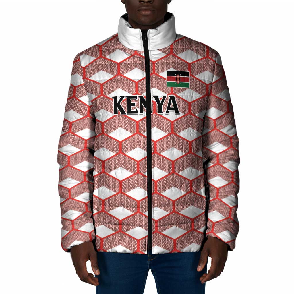 Personalized Kenya Athletics White Jersey Padded Jacket