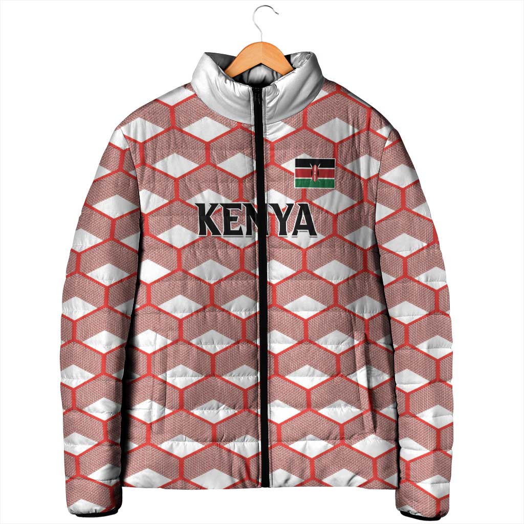 Personalized Kenya Athletics White Jersey Padded Jacket