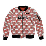 Personalized Kenya Athletics Sleeve Zip Bomber Jacket White Jersey - African Pride