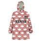 Personalized Kenya Athletics Wearable Blanket Hoodie White Jersey - African Pride