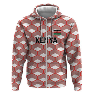 Personalized Kenya Athletics Zip Hoodie White Jersey - African Pride