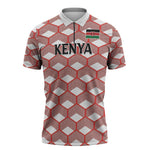 Personalized Kenya Athletics White Jersey Zipper Polo Shirt