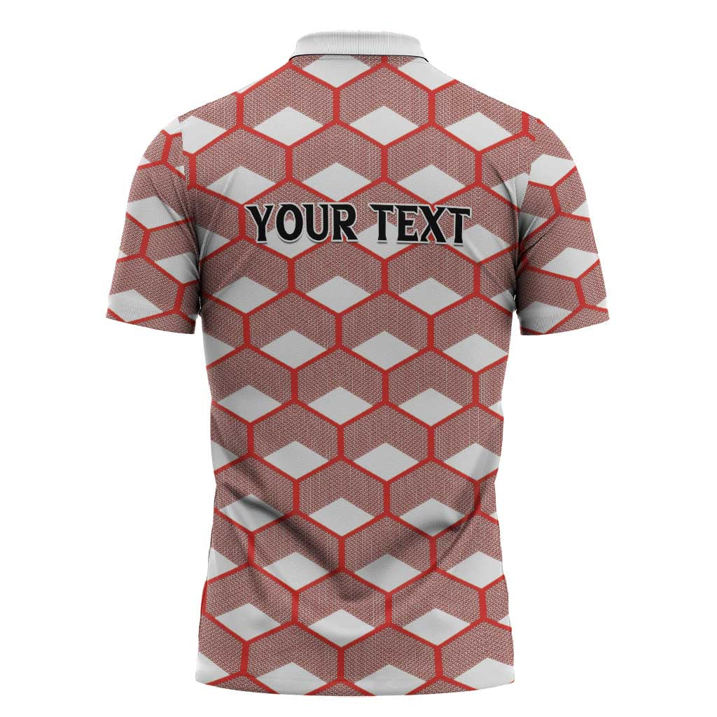 Personalized Kenya Athletics White Jersey Zipper Polo Shirt