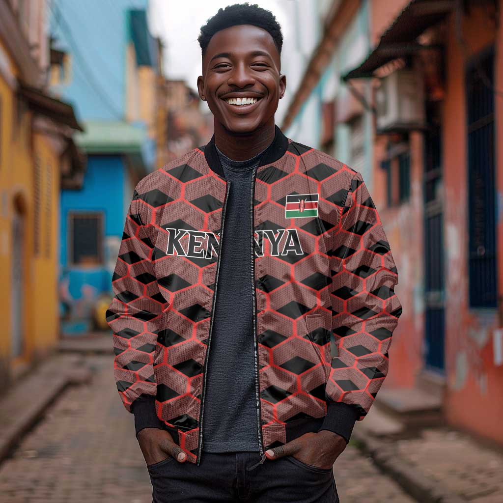 Personalized Kenya Athletics Bomber Jacket Black Jersey - African Pride