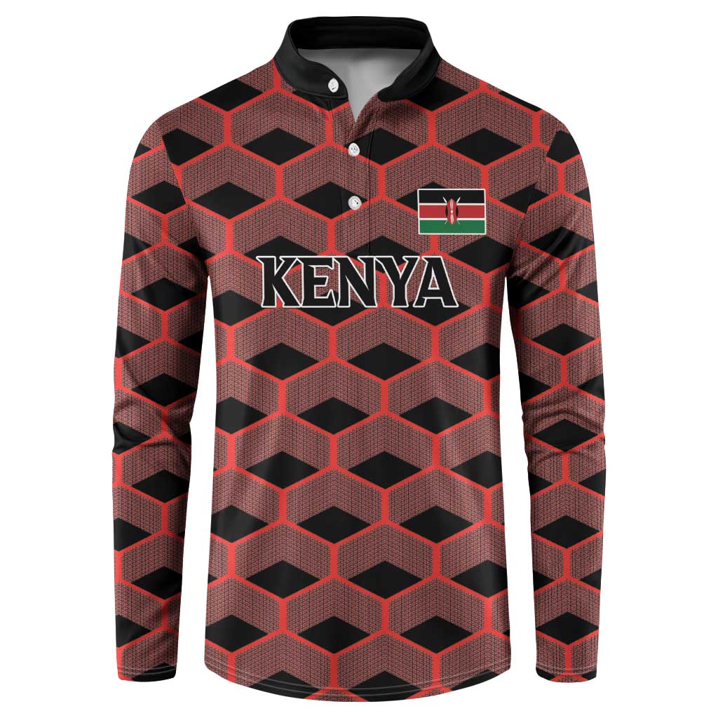 Personalized Kenya Athletics Black Jersey Button Sweatshirt