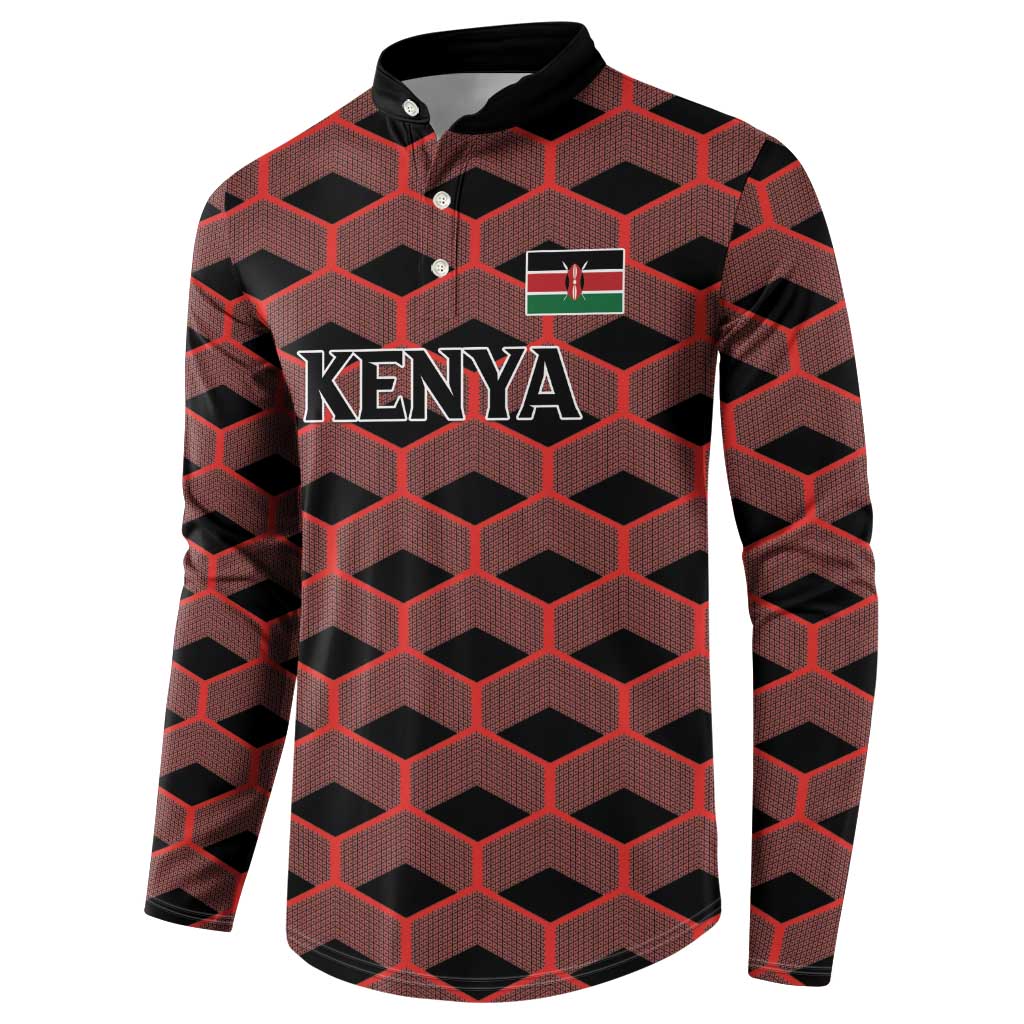 Personalized Kenya Athletics Black Jersey Button Sweatshirt