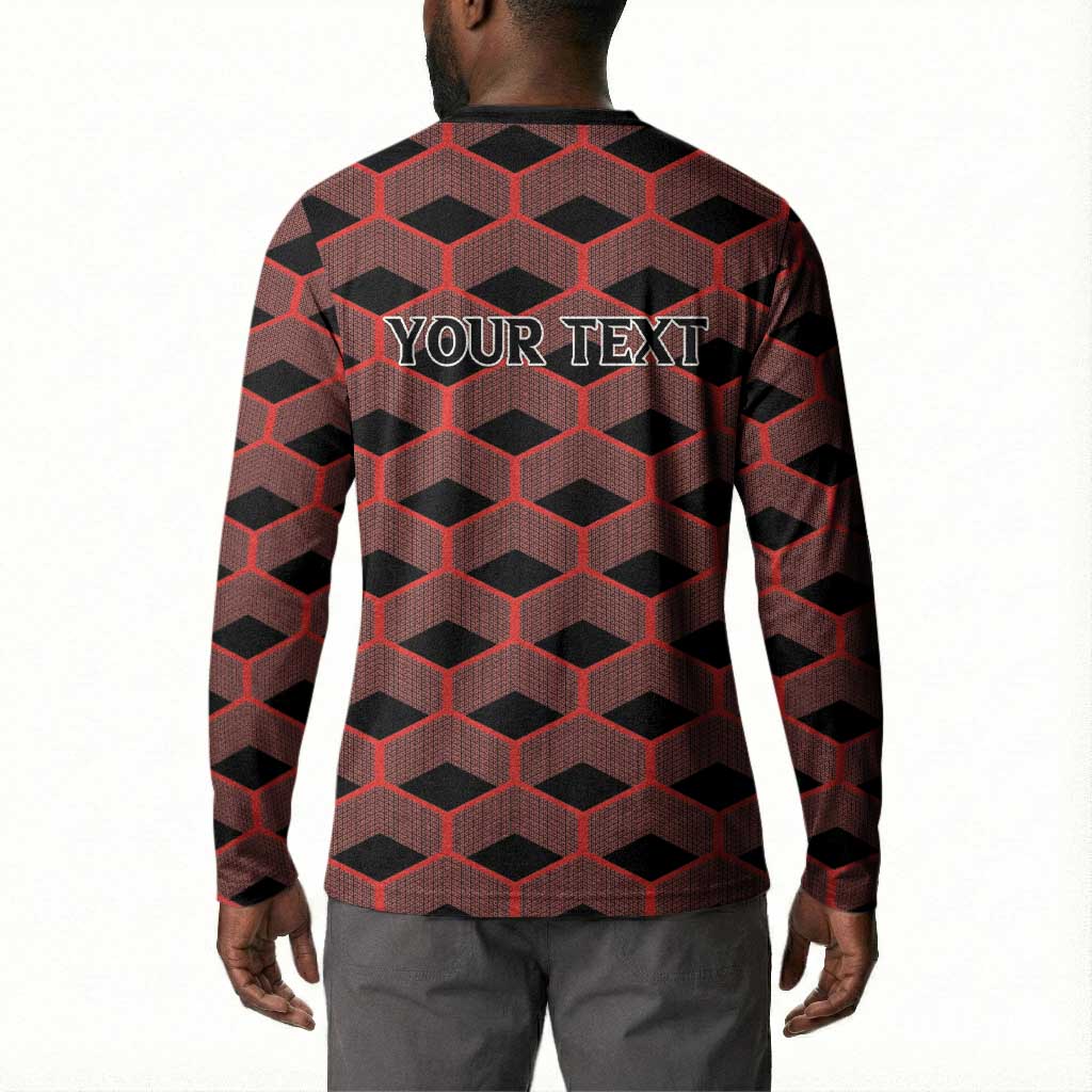 Personalized Kenya Athletics Black Jersey Button Sweatshirt