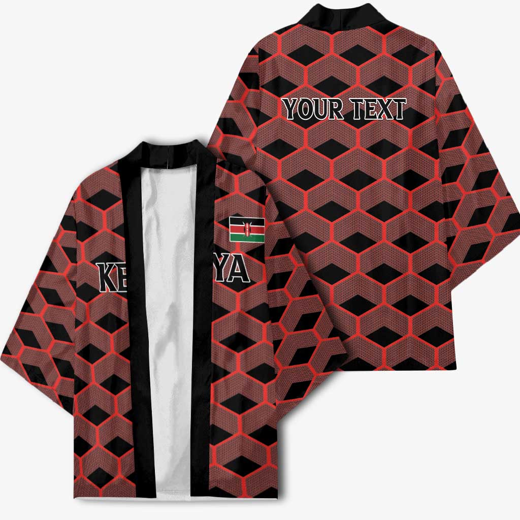 Personalized Kenya Athletics Black Jersey Kimono