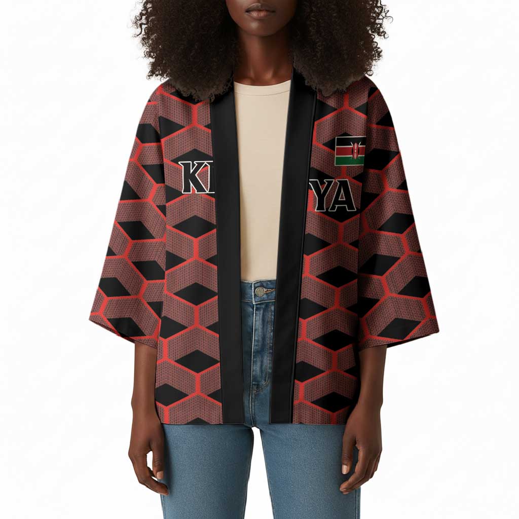 Personalized Kenya Athletics Black Jersey Kimono