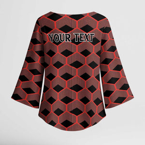 Personalized Kenya Athletics Black Jersey Kimono Sleeve Blouse