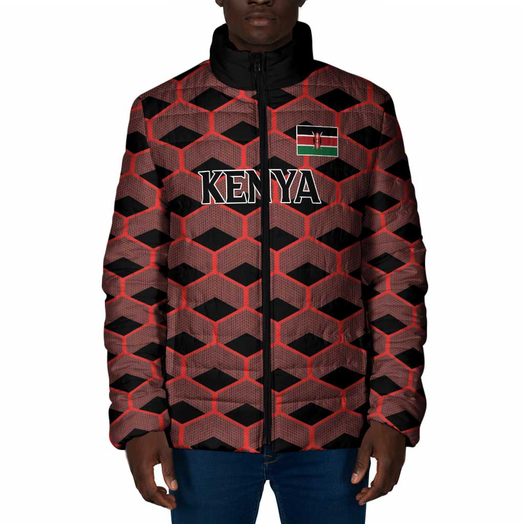 Personalized Kenya Athletics Black Jersey Padded Jacket