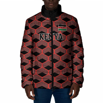 Personalized Kenya Athletics Black Jersey Padded Jacket