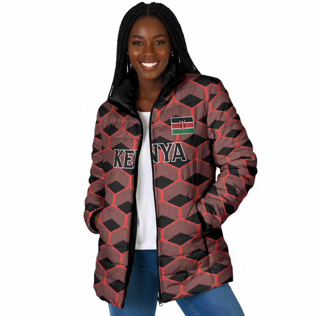 Personalized Kenya Athletics Black Jersey Padded Jacket
