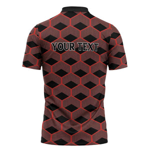 Personalized Kenya Athletics Black Jersey Zipper Polo Shirt