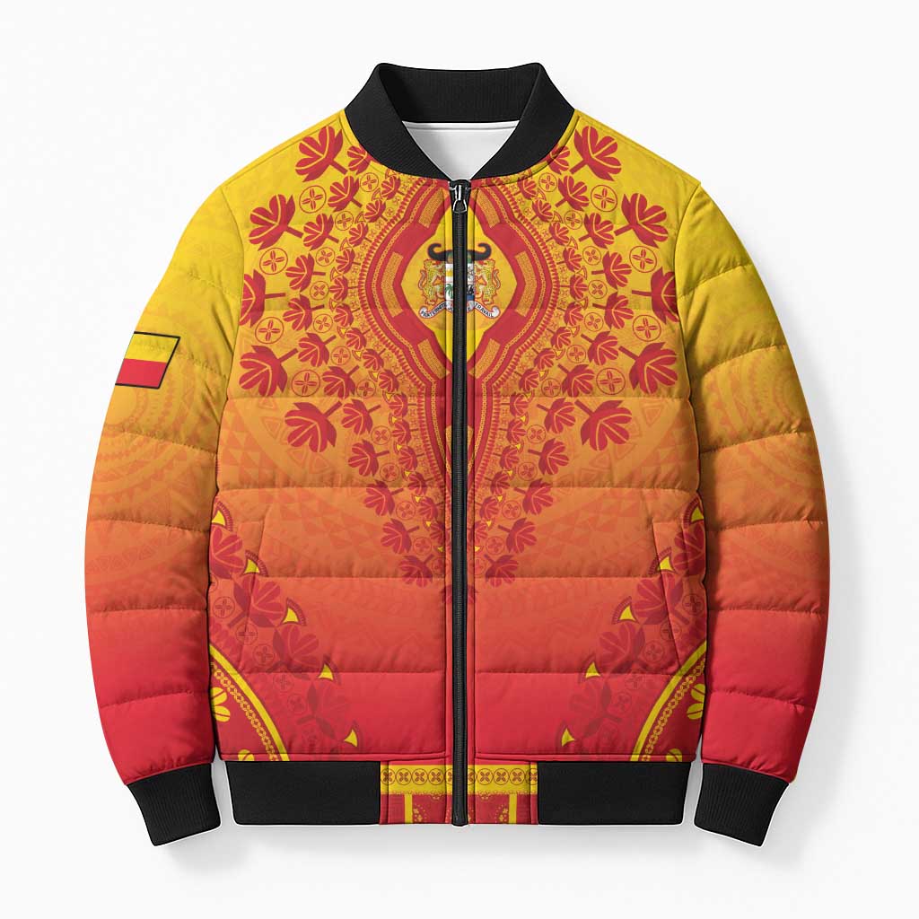 Personalized Benin African Dashiki Bomber Puffer Jacket