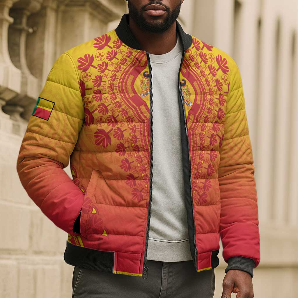 Personalized Benin African Dashiki Bomber Puffer Jacket