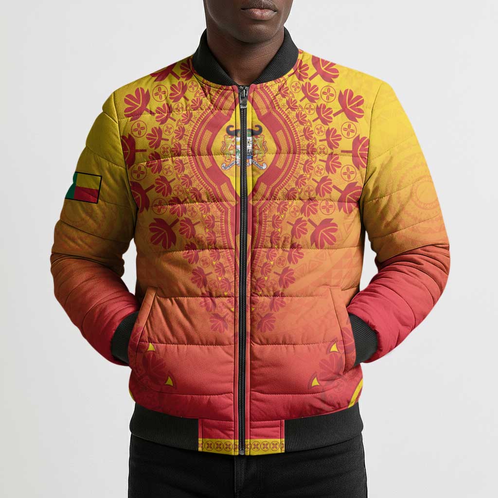 Personalized Benin African Dashiki Bomber Puffer Jacket