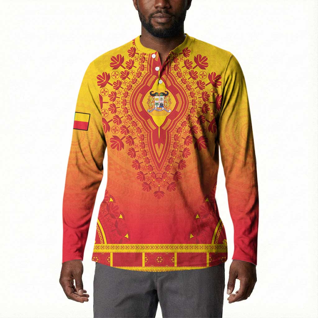 Personalized Benin African Dashiki Button Sweatshirt