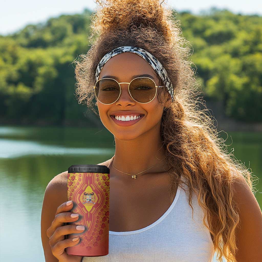 Personalized Afro Benin 4 in 1 Can Cooler Tumbler African Dashiki Style - African Pride