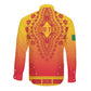 Personalized Afro Benin Long Sleeve Button Shirt African Dashiki Style - African Pride