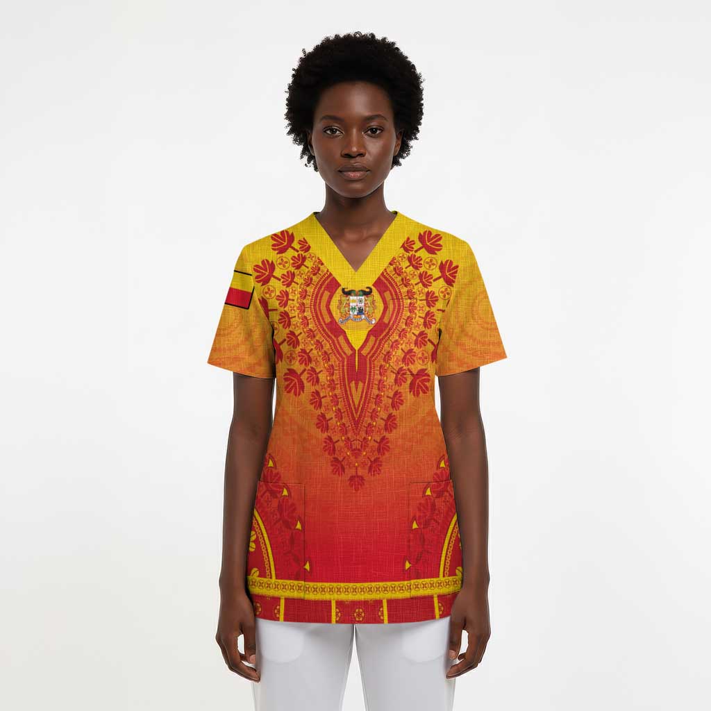 Personalized Benin African Dashiki Scrub Top - African Pride