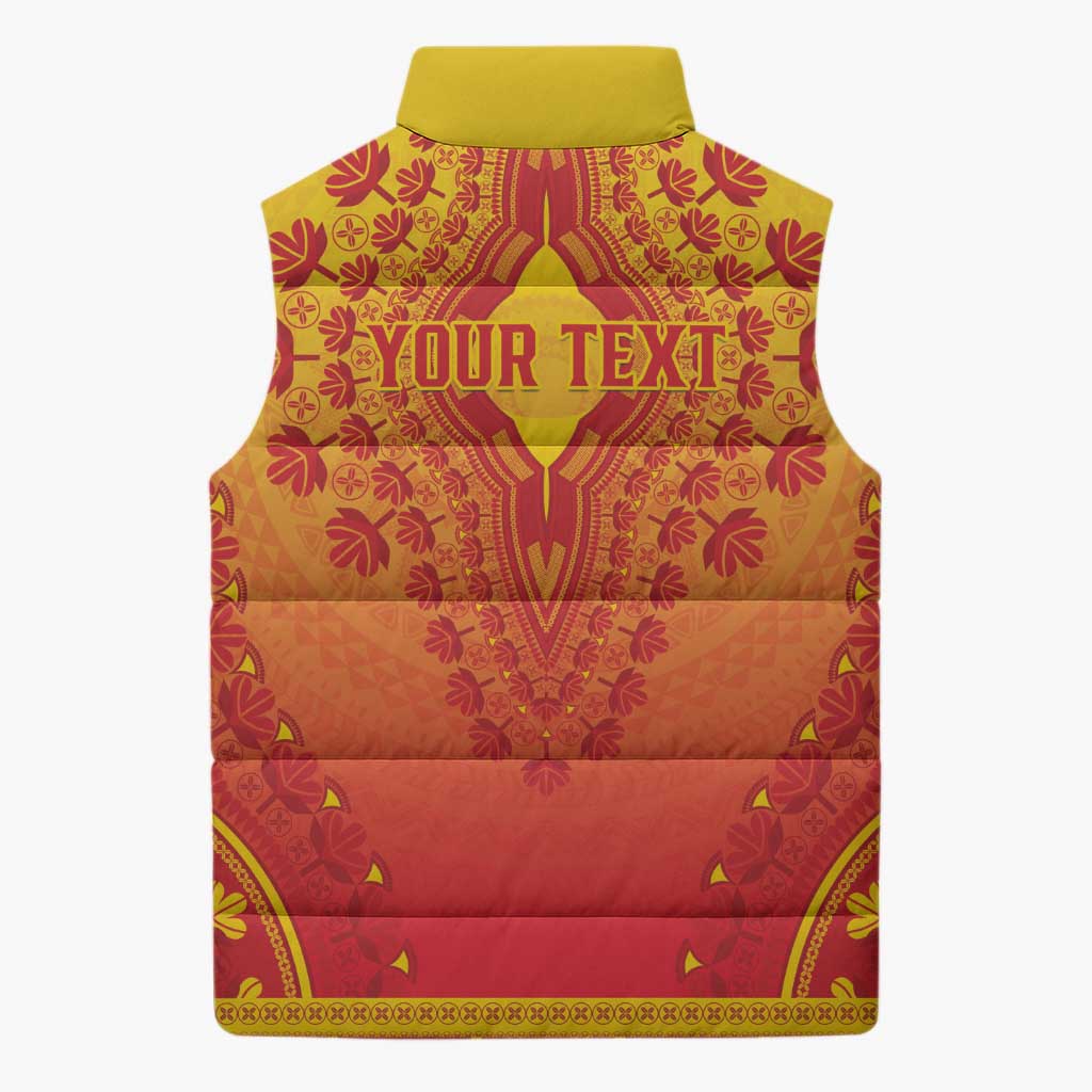Personalized Benin African Dashiki Sleeveless Puffer Jacket
