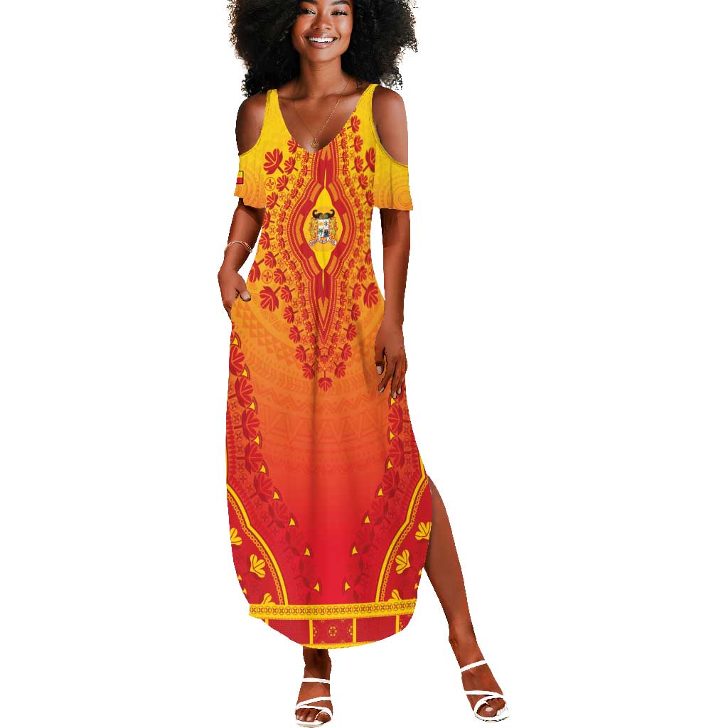 Personalized Afro Benin Summer Maxi Dress African Dashiki Style - African Pride