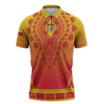 Personalized Benin African Dashiki Zipper Polo Shirt