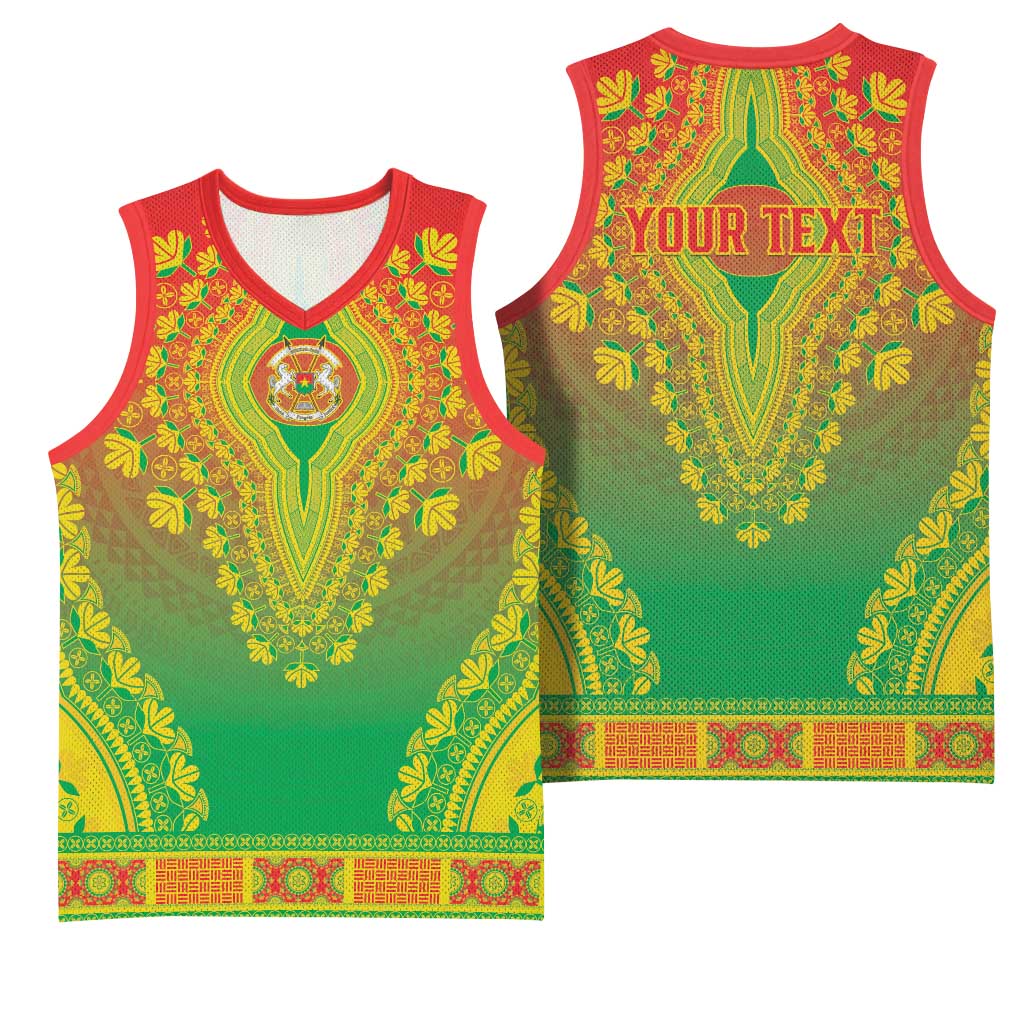 Personalized Afro Burkina Faso Basketball Jersey African Dashiki Style LT15