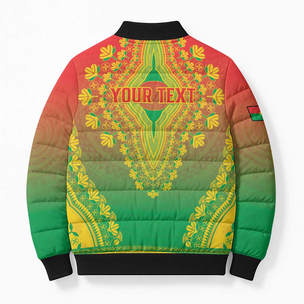 Personalized Burkina Faso African Dashiki Bomber Puffer Jacket