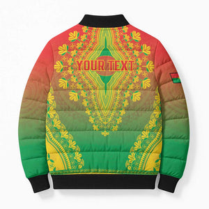 Personalized Burkina Faso African Dashiki Bomber Puffer Jacket