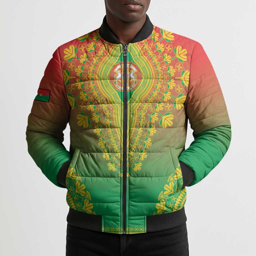 Personalized Burkina Faso African Dashiki Bomber Puffer Jacket