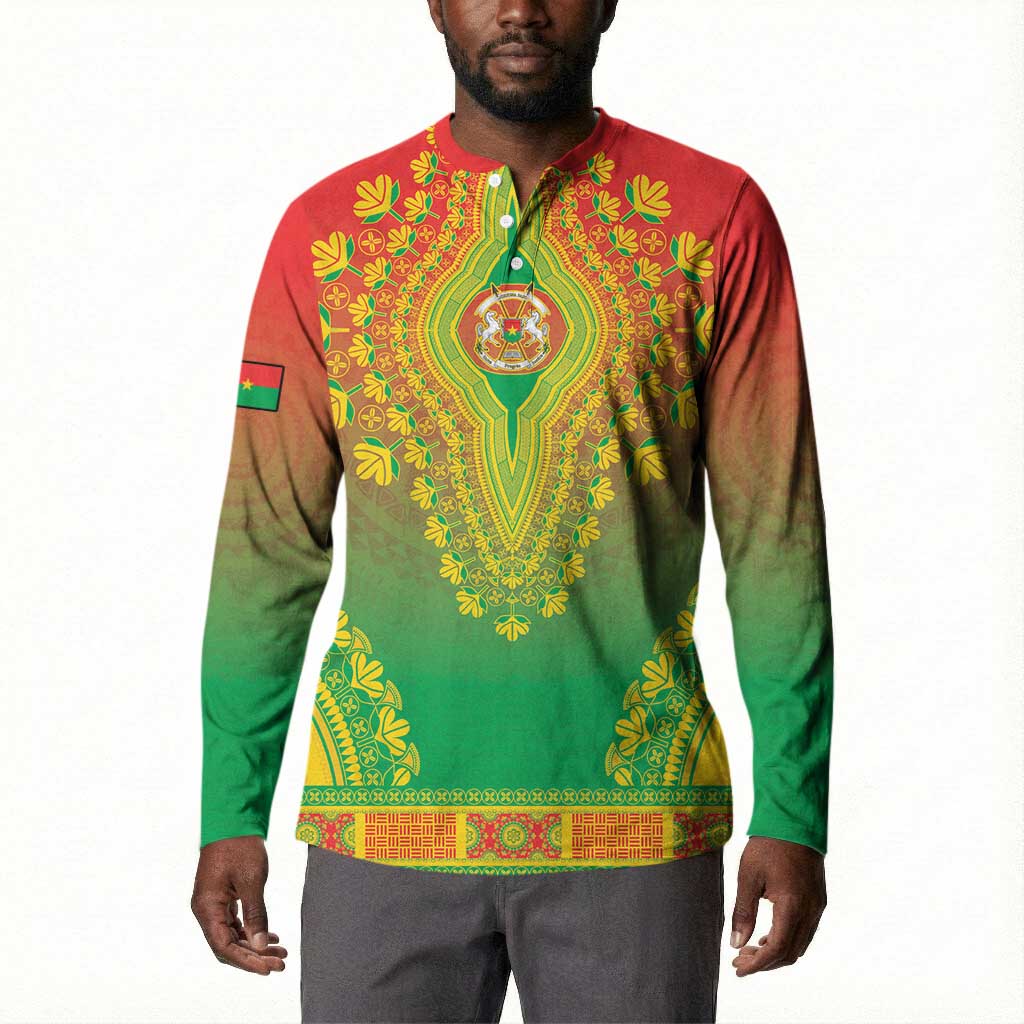 Personalized Burkina Faso African Dashiki Button Sweatshirt