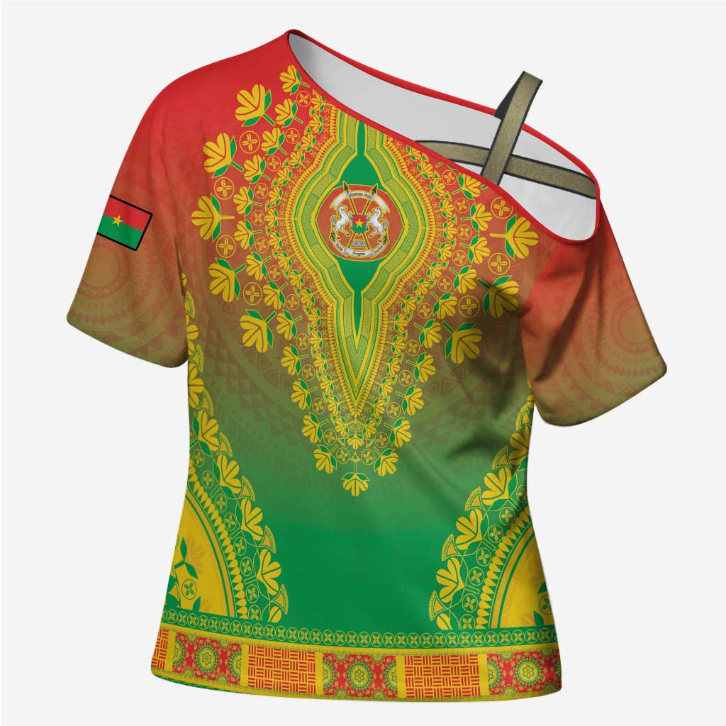 Personalized Burkina Faso African Dashiki Cross Shoulder Shirt