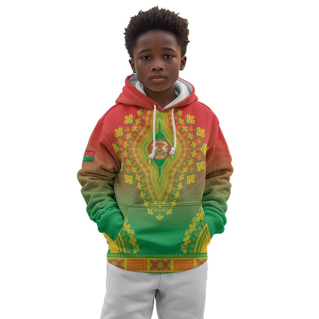 Personalized Afro Burkina Faso Kid Hoodie African Dashiki Style - African Pride